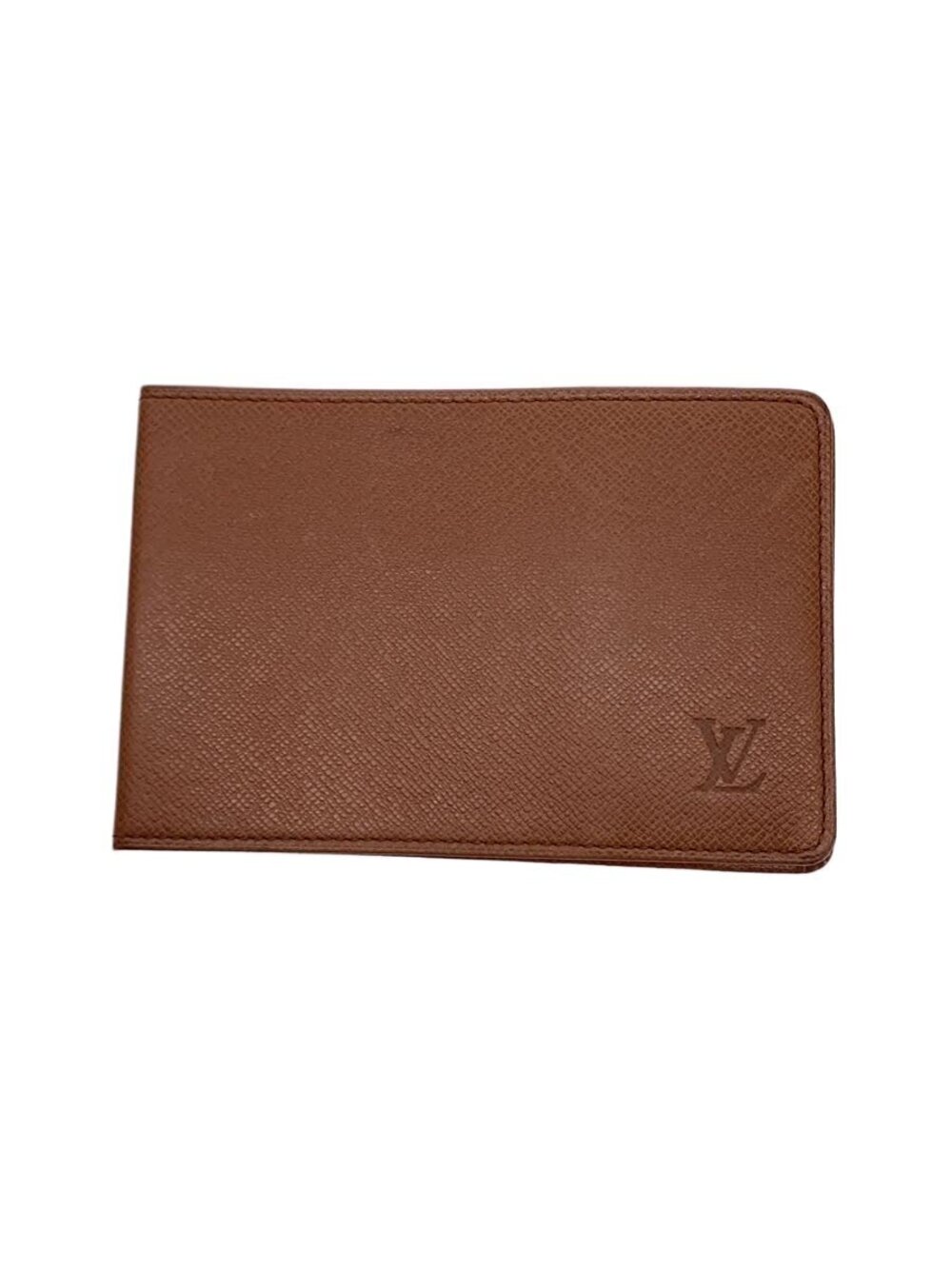 LOUIS VUITTON Pass Case Wallet Leather Brown